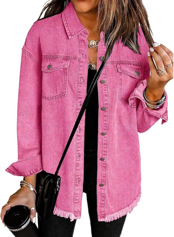Limited Time Deal Vetinee Women’s Pockets Denim Jean Jacket
